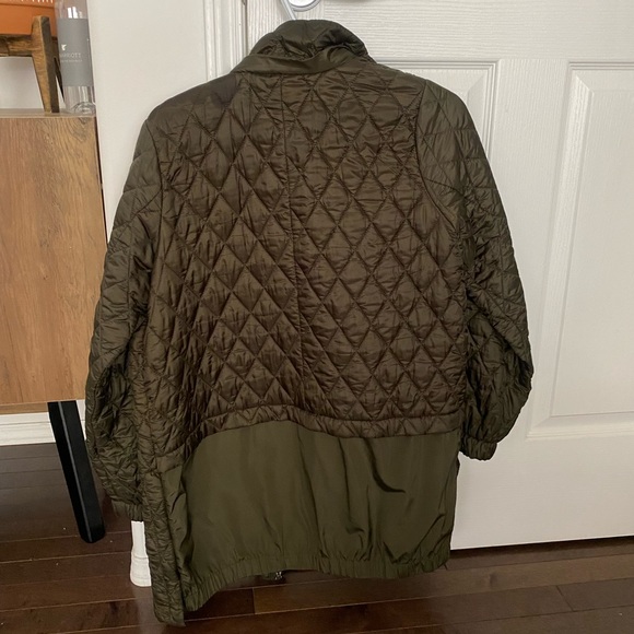 Zara Olive Green Quilted Light Parka Jacket - Picture 2 of 3